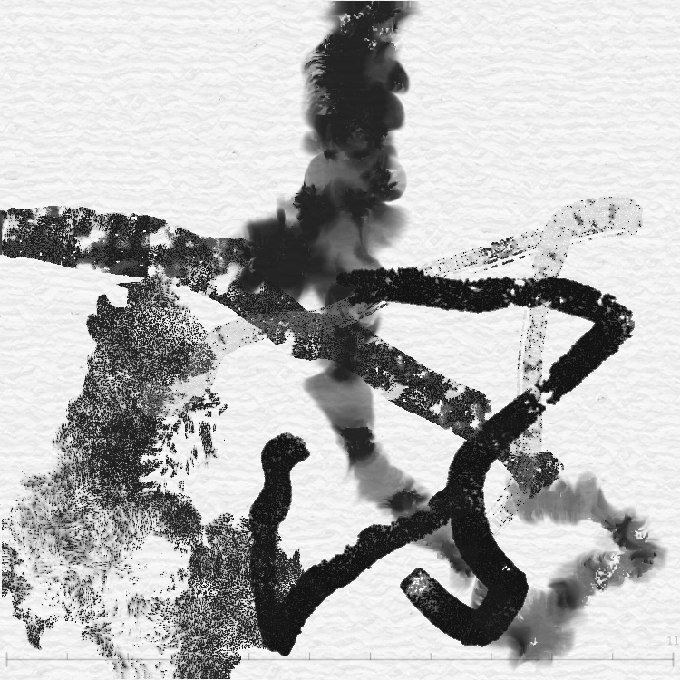 gen-pollock.js 播放結果：10 筆 Pollock 風格線條